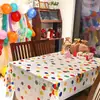 Mantel de plástico desechable con globos de colores, 54 x 108 pulgadas, rectangular, para fiestas de cumpleaños y Navidad