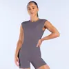 DFYNE Amazon Más Vendido Mono Corto de Cuello Redondo para Mujer Espalda Hueca Sin Mangas para Yoga Conjunto de Yoga para Mujer