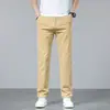 Novas Calças Casuais para Homens Primavera e Verão 2026, Calças de Sarja de Algodão Puro Retas Largas, Calças Longas Versáteis da Moda para Homens