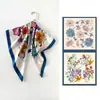 Nuevo Pañuelo de Seda Estampado Digital de Sarga a Doble Cara para Mujer Pañuelo de Flores de Alta Gama Transfronterizo Pañuelo Cuadrado Dulce Fresco para el Pecho Personalizado