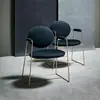 Silla de Diseñador Italiano Nórdica de Metal Lujo Ligero Moderna Simple Hogar Personalidad Moda Villa Club Silla de Comedor