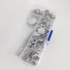 50 Juegos de Tornillos de Acero Inoxidable 201 Hebilla Blanca Grande Herramientas de Instalación Hebilla de Presión para Lona de Carpa Velera Hebilla de Presión Metálica Juego