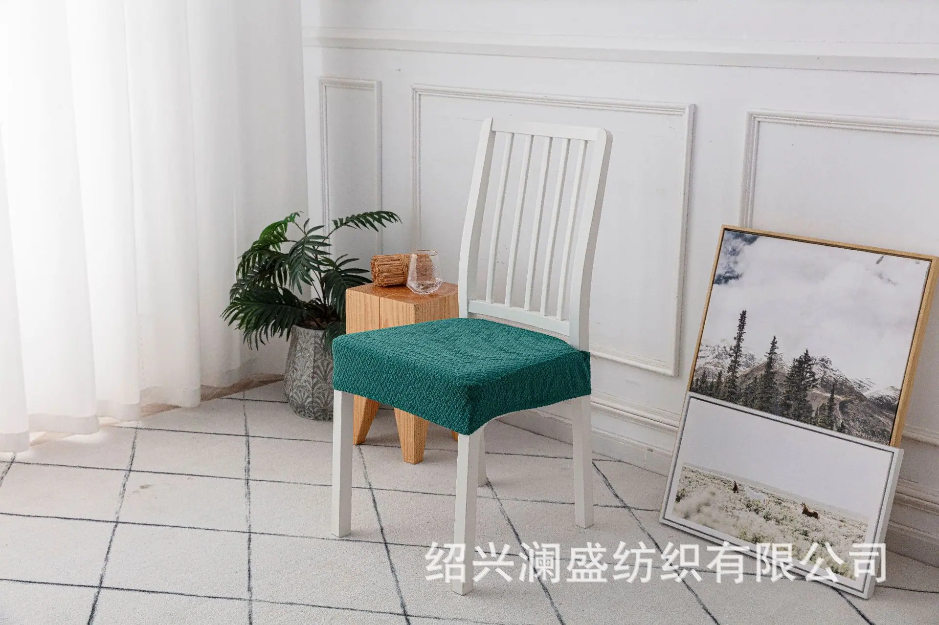 新版防水斜纹椅面套墨绿色