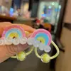 Diadema Trenzada Arcoíris para Niños Goma para el Cabello Muñeco de Dibujos Animados Lindo Goma Elástica Accesorios para el Cabello DIY Estuche de Cuero para Mujer Venta al por Mayor