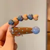 Presilha de Cabelo de Alto Padrão Coreana para Mulheres Presilha de Lã Estilo Retrô Outono Inverno Presilha para Franja Presilha Fofa de Coração Acessórios de Cabelo Adorno de Cabeça