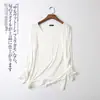 Camiseta Feminina Modal Outono Nova, Corte Solto, Gola Redonda, Manga Longa, Casual, Versátil, Atacado