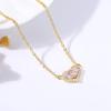 Collar de circonitas en forma de corazón con diseño de viento Ins, joyería pequeña, amor, luz, lujo, nicho, versátil, collar de alta gama, venta al por mayor para mujeres
