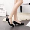 Etiqueta Ol Salto Alto Plataforma Impermeável Preto 5cm Stiletto Feminino Fosco Roupa Formal Bico Redondo Salto Médio Trabalho Profissional Camurça
