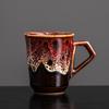 Taza de café expreso con cambio de horno, taza de café con leche italiana, taza de té de la tarde de cerámica de nicho creativo, taza de cerámica gruesa retro de la época medieval