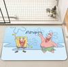 Tapete de Piso Estilo Tierra de Diatomeas de Bob Esponja de Dibujos Animados para Hogar, Baño, Entrada, Puerta, Inodoro