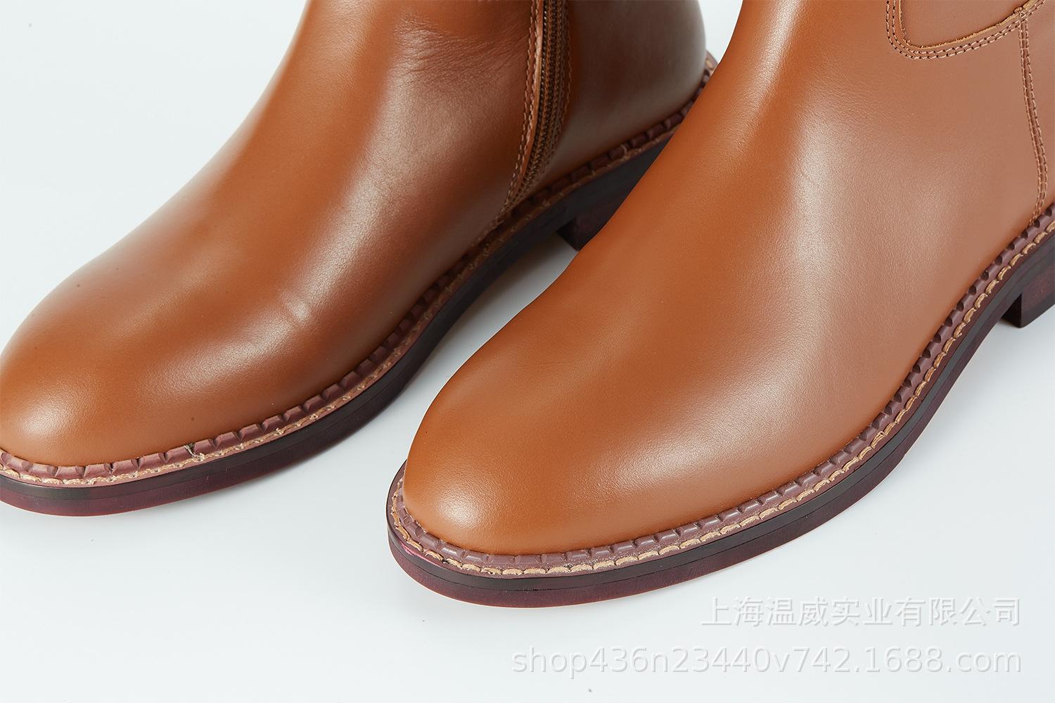 英伦风复古皮带扣高筒骑士靴