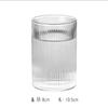 Venta al por mayor de fábrica vaso de agua de vidrio de grano vertical taza para té de burbujas para el hogar taza de café con vaso de rayas de leche de vidrio rojo de internet