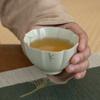 Taza de té Begonia pintada a mano bajo cubierta mesa de hielo hoja de bambú Taza Maestra Taza de Té juego de té kung fu bambú verde Taza Maestra