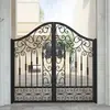 Portão de Pátio de Ferro Forjado Estilo Europeu Porta de Jardim para Vila de Jardim Entrada de Porta Dupla com Balanço ao Ar Livre Corredor de Acesso Simples/Duplo Porta de Ferro