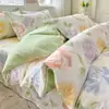 Capa de Edredom 100% Algodão Peça Única Estilo Pastoral Estampa Floral Pequena Quatro Estações 100% Algodão Puro 150x200*230cm Cobertura de Cama de Casal Primavera Verão