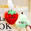 Lindo Llavero de Peluche de Fruta con Expresiones Adorables, Decoración Versátil para Bolso, Colgante de Juguete de Peluche