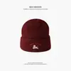 Gorro de punto lindo estilo japonés para cachorro para mujer, gorro cálido para proteger las orejas de otoño e invierno, gorro de punto a rayas para circunferencia de cabeza grande