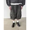 Fanpin de Ciudad 2025 Verano Nuevo Retro Americano Holgados con Estampado de Leopardo Ropa de Trabajo Shorts para Hombres y Mujeres