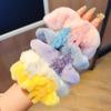 Accesorios para el cabello de felpa de otoño e invierno con forma de colon, anillo para el cabello, lindo oso de polvo dorado, cinturón de goma para estudiantes de dibujos animados para niñas, accesorios para el cabello