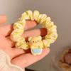 Lindo anillo de pelo de oso de dibujos animados para mujer, dulce estudiante infantil, cabeza de cuerda, niña, corazón, anillo de intestino delgado que combina con todo, banda de goma que no daña el cabello