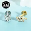 Amazon Cross-Border F136 Titânio Novo Plano Baixo Rosca Interna Lábio Piercing Moda Simples Versátil Osso da Orelha Piercing Fabricante em Estoque