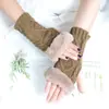 Yifan outono e inverno decoração externa quente moda coreana lã boca mangas falsas duas mangas de diamante cobertura de braço de malha feminina