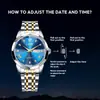 Reloj para Hombre Marca LIEBIG Leibinji Reloj de Moda Reloj de Cuarzo Simple Reloj de Cuarzo con Doble Calendario de Temperamento