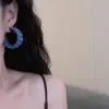 Pendientes de Moda Estilo Hong Kong Retro Azul Denim Estilo Coreano para Mujer 2025 Nuevos Elegantes Literarios de Gama Alta Casuales de Lujo Accesible