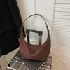 Bolsa Casual Retro de Camurça Transfronteiriça Feminina 2026 Outono Novo Estilo Tendência Estilosa Bolsa de Ombro Único Transversal Bolsa Dumpling