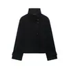 Fabricante de ropa de mujer transfronterizo al por mayor 2026 moda estilo europeo y americano casual chaqueta de lana de un solo botón con cuello alto