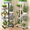 Estante para Flores Sala de Estar de Pie Interior Hogar Balcón Estante de Almacenamiento Hierro Multicapa Exhibición de Plantas Pothos Soporte para Macetas