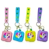 Porta-moedas de Silicone com Flor de Desenho Animado Mini Bolsa Bolsa de Armazenamento Conveniente Bolsa para Fones de Ouvido Bolsa com Chaveiro Pingente Atacado