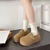 Sandálias Birkenstock Retrô de Solado Grosso Femininas 2026 Outono Novo Estilo Leves Aumentadoras de Altura Slip-on Bico Fechado Chinelos Calçados Femininos