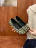 Zapatos de pezuña de cerdo con suela plana y dedos divididos para mujer, temporada primavera y otoño 2026, mocasines retro con estampado de leopardo