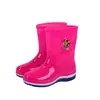 Botas de Lluvia de Dibujos Animados para Niños Antideslizantes Impermeables de Caña Media Clásicas Suaves y Cómodas de Algodón para Niños Grandes Estudiantes para la Escuela