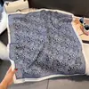 Pañuelo de Seda Estampado Flor de Anacardo Retro de 70 cm, Pañuelo Versátil de Seda Sintética, Pañuelo de Cuello de Gama Alta, Pañuelo Cuadrado Delgado para Mujer