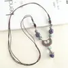 Nueva Colección de Collares: Accesorios de Cerámica Estilo Étnico Vintage para Suéteres, Colgantes Sencillos y Versátiles para Combinar con la Ropa