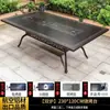 Mesas e Cadeiras Externas Pátio Flores Alumínio Fundido Mesa para Churrasco Varanda da Casa Jardim Conjunto Completo de Combinação de Mesa e Cadeiras Mesa de Jantar Longa e Cadeiras