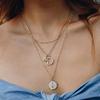 Collar de cadena de clavícula de plata esterlina S925 con diseño de nicho estilo coreano con superficie brillante y letras de la A a la Z para mujer