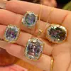 2026 Nuevo Producto Zhuang Shengsheng Joyería Nido de Pájaro Simulado Corte Siete Colores Adorno Lujo Ligero Gama Alta Set 12*16-10*12