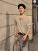 Camisa Polo de Manga Larga con Cuello Henry Estilo Old Money para Hombre, Elegante Camiseta de Textura Acanalada, Camiseta Base de Corte Limpio