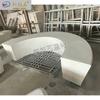 Banco Redondo de Concreto Personalizado para Piscina de Árvore, Assento Grc Branco Fresado com Água, Contorno Curvo de Fibra de Vidro para Canteiro de Flores