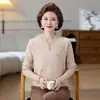 Suéter de Moda 2026 para Madres, Primavera, Otoño, Invierno, para Personas de 50-60 Años, Talla Grande, Camiseta Base de Punto, Suéter Versátil