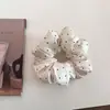 Anel de Cabelo de Algodão Preenchido com Ponto de Onda de Cetim Doce de Nicho Robusto Corda de Cabelo para Rabo de Cavalo Baixo Feminino Flor de Cabelo Francesa Suave de Alta Qualidade
