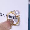 Accesorios DIY Anillo de Perla de Plata de Ley S925 Soporte Vacío Material Soporte de Anillo Anillo de Sentido Avanzado Soporte de Anillo 8-10 mm