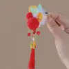 Nuevo Pasador de Oreja de Trigo Estilo Chino para Mujer, Pasador Festivo Rojo con Borla y Monedas de Cobre para Celebraciones de Año Nuevo