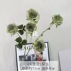 Flor artificial de rosa de té de 5 cabezas estilo óleo, rosa falso para decoración de bodas, flor de mesa para salón de bodas, accesorios de fotografía para estudios fotográficos