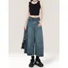 Jeans de cintura alta estilo retrô americano para mulheres, novo estilo verão 2026, soltos e finos, calças cropped de perna larga retas para baixinhas