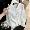 ¡Un disparo real! ¡Un disparo real! Cárdigan de punto con cuello redondo y manga acampanada Otoño/Invierno 2026, top estilo Chanel, abrigo suéter para mujer