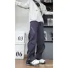 Calça Masculina de Outono Estilo Americano com Bolsos Plissados Secagem Rápida à Prova de Vento para Casal Outdoor Funcional Montanhismo Casual Larga Cargo
